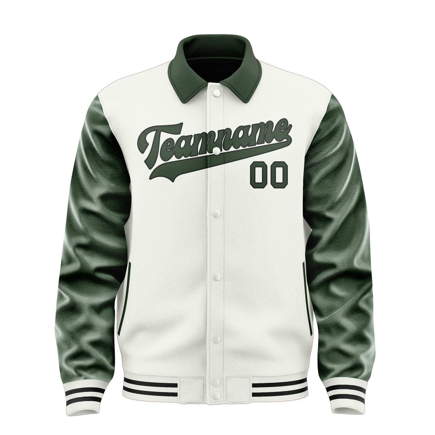 Maßgeschneidertes Weiß Tannengrün Jacke