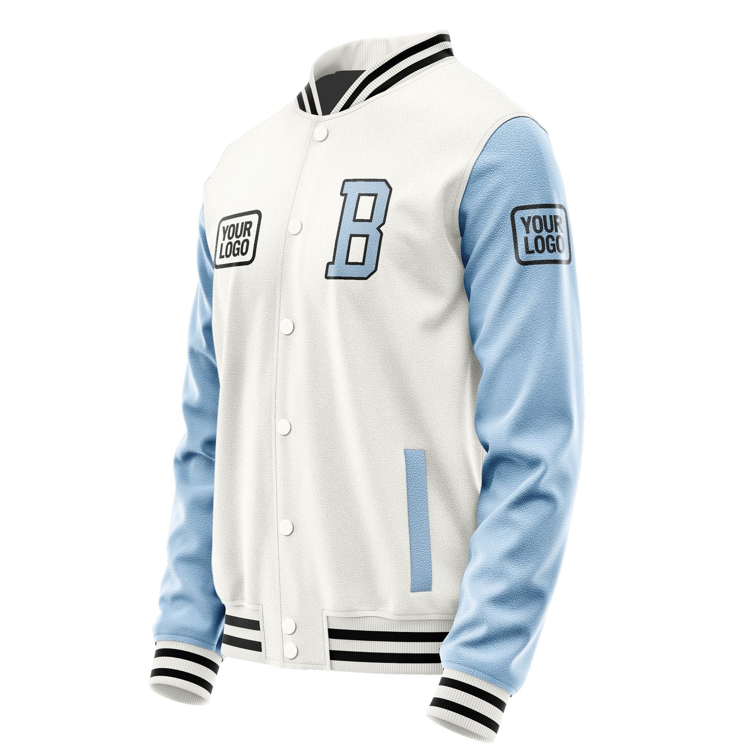 Maßgeschneidertes Weiß Hellblau Jacke JA181808181717080817