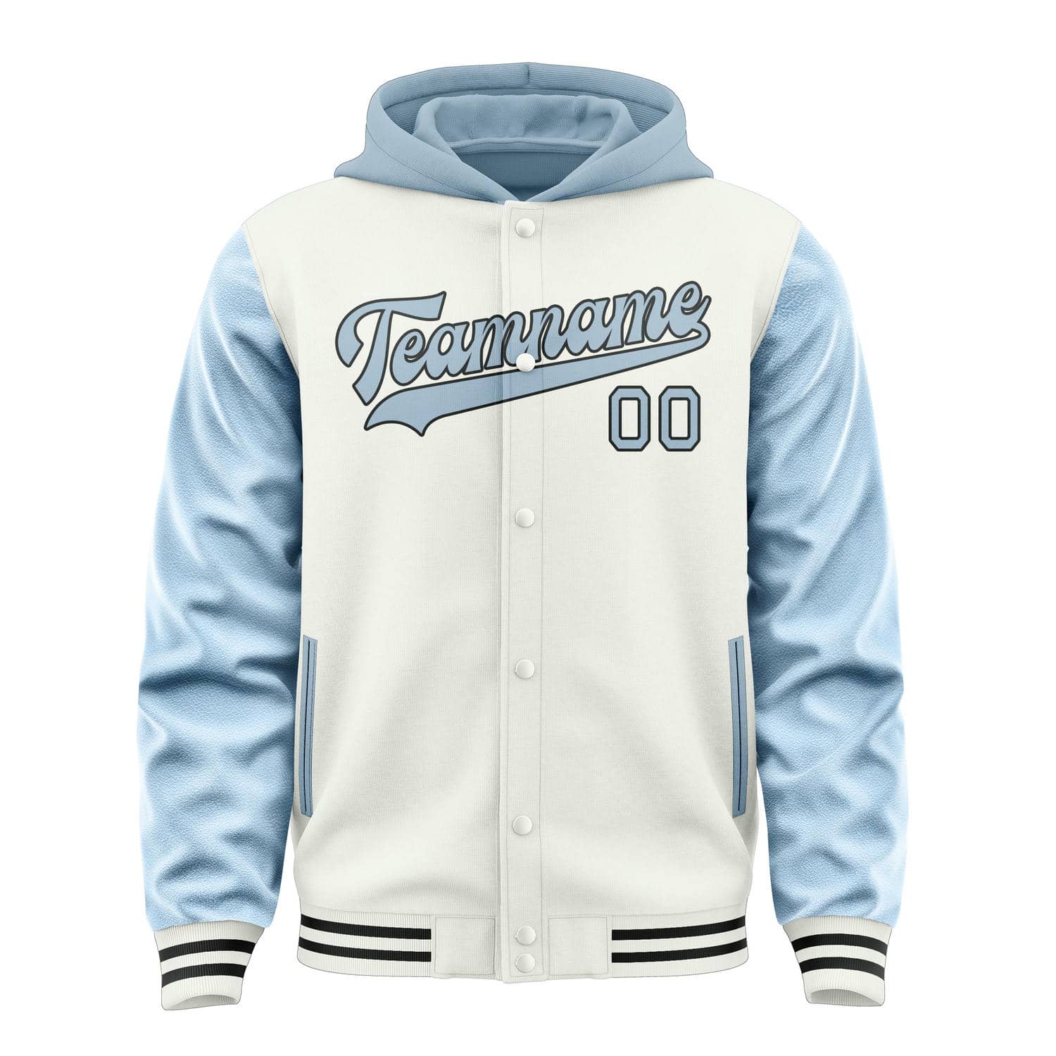 Maßgeschneidertes Weiß Hellblau Jacke