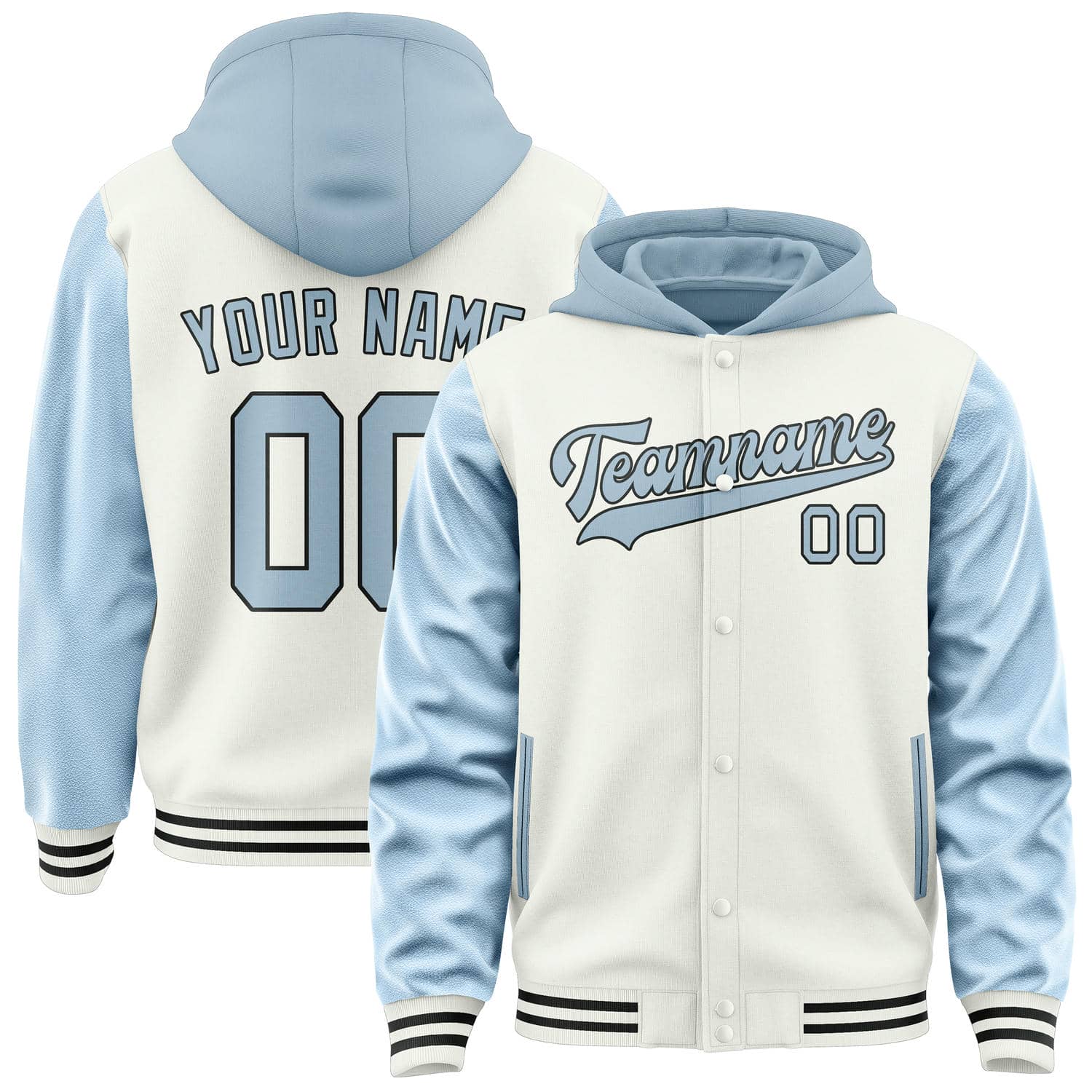 Maßgeschneidertes Weiß Hellblau Jacke JA181808181717080817