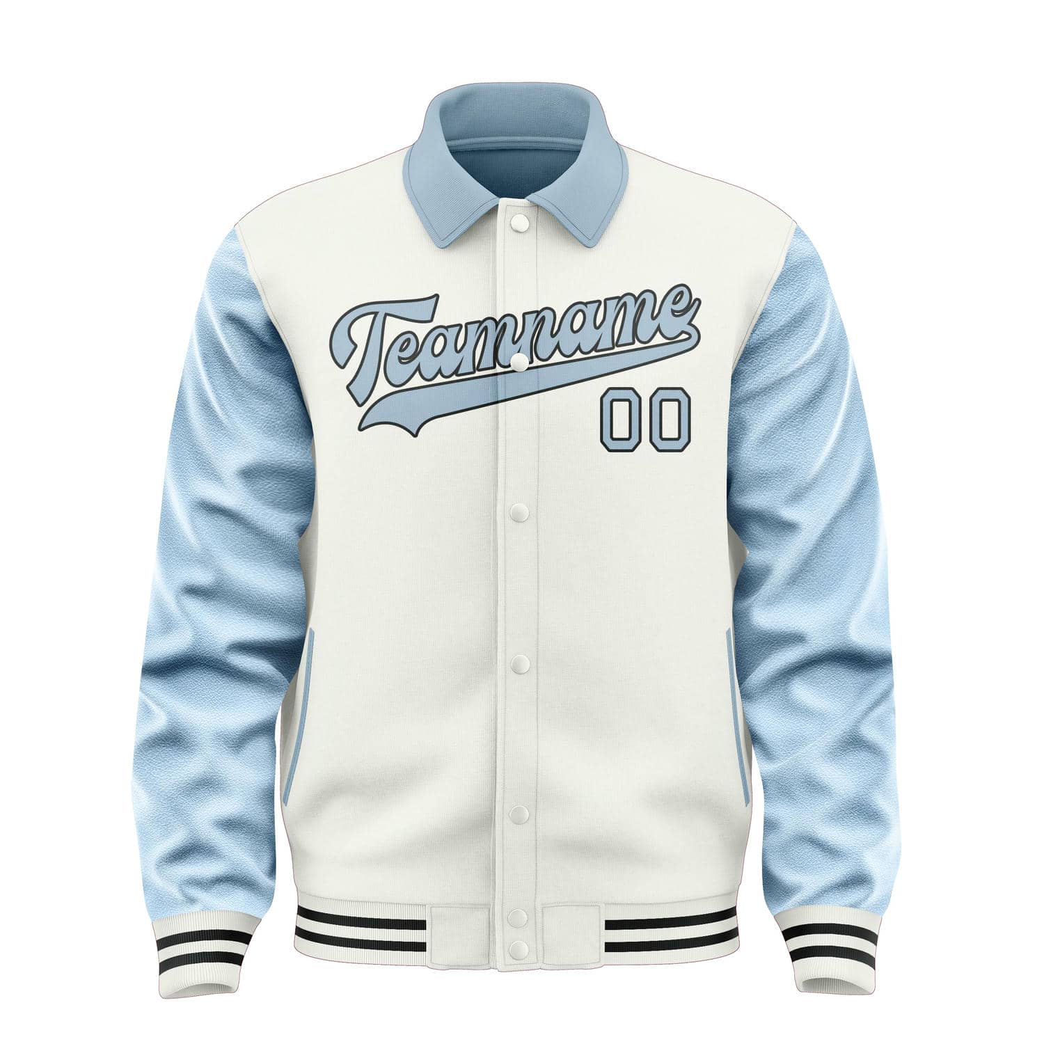 Maßgeschneidertes Weiß Hellblau Jacke