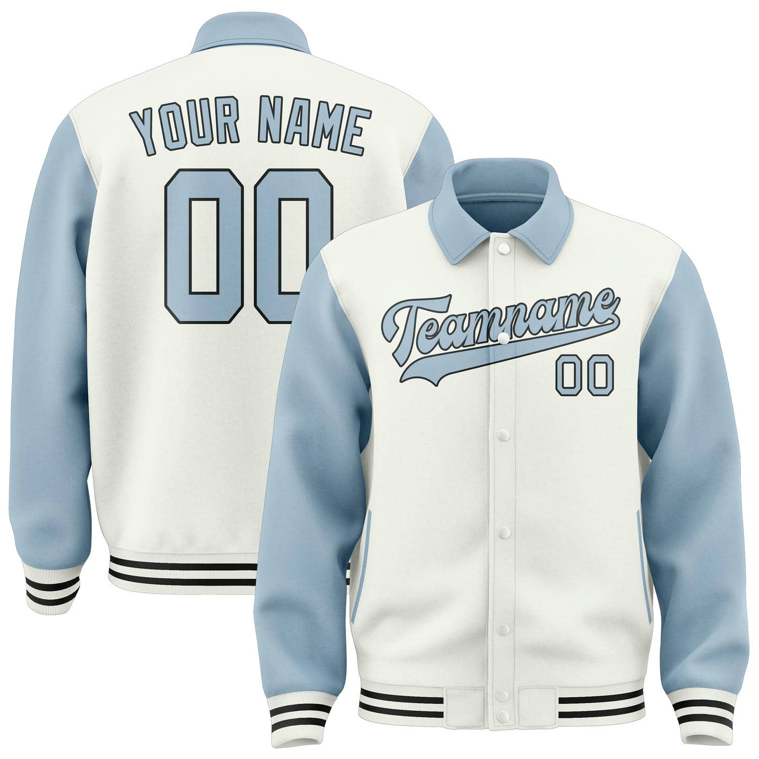 Maßgeschneidertes Weiß Hellblau Jacke JA181808181717080817