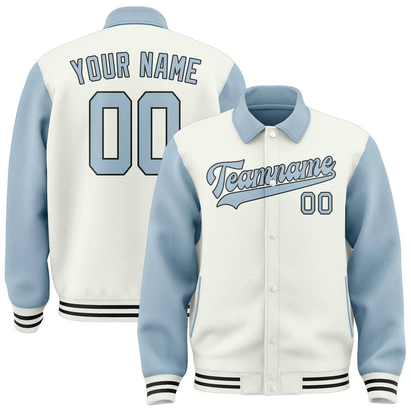 Maßgeschneidertes Weiß Hellblau Jacke JA181808181717080817
