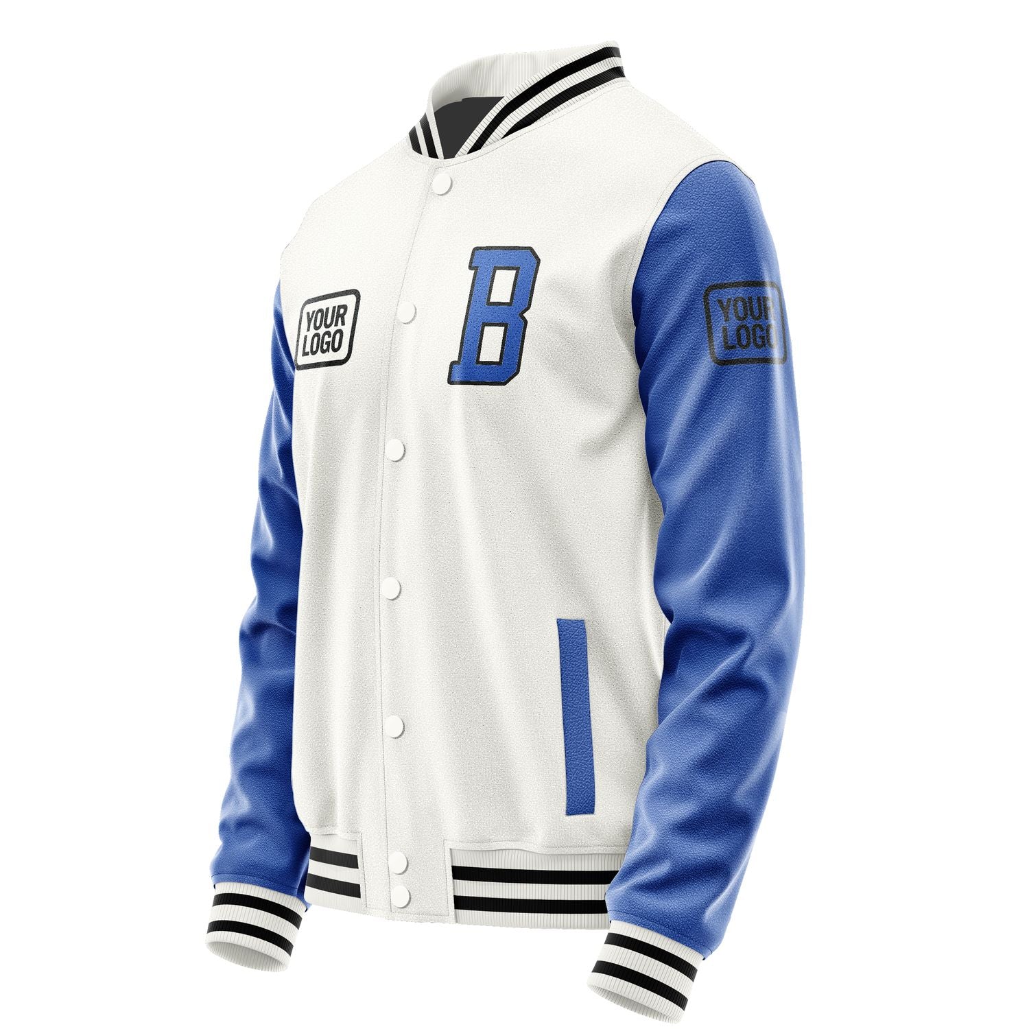 Maßgeschneidertes Weiß Himmelblau Jacke JA181809181717090917