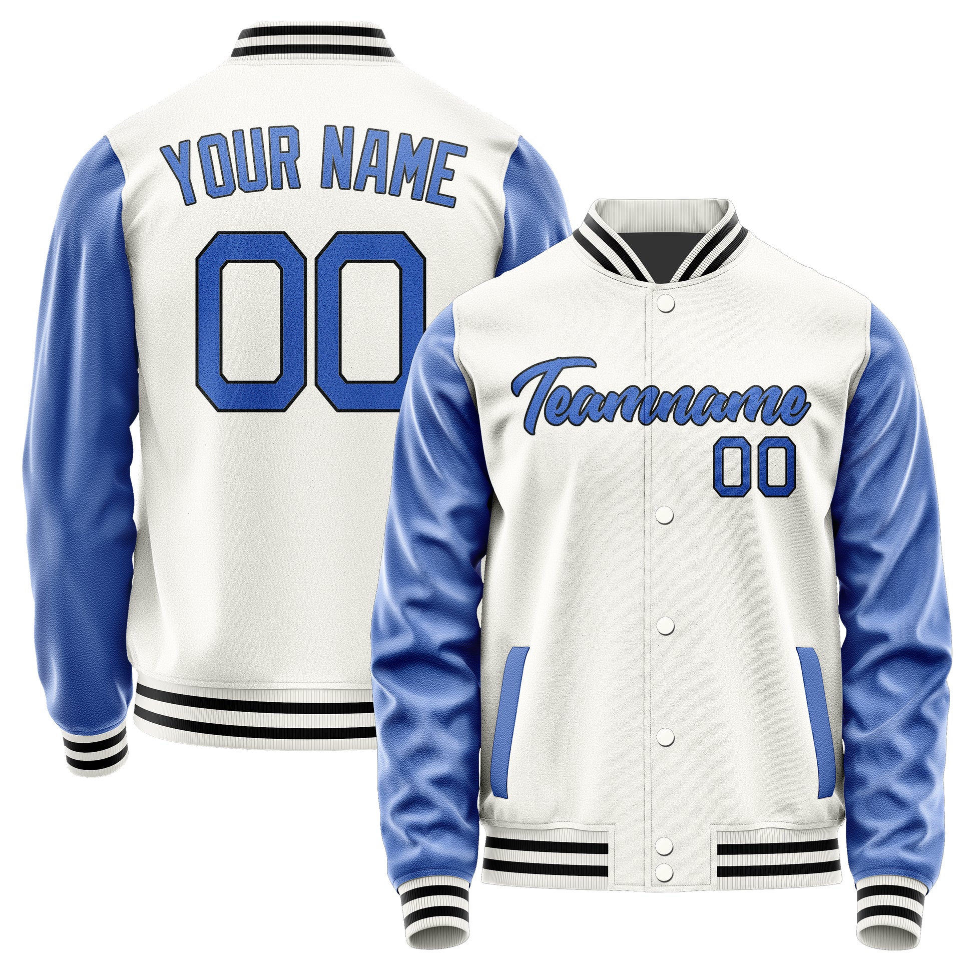 Maßgeschneidertes Weiß Himmelblau Jacke Ja1818091817B21709