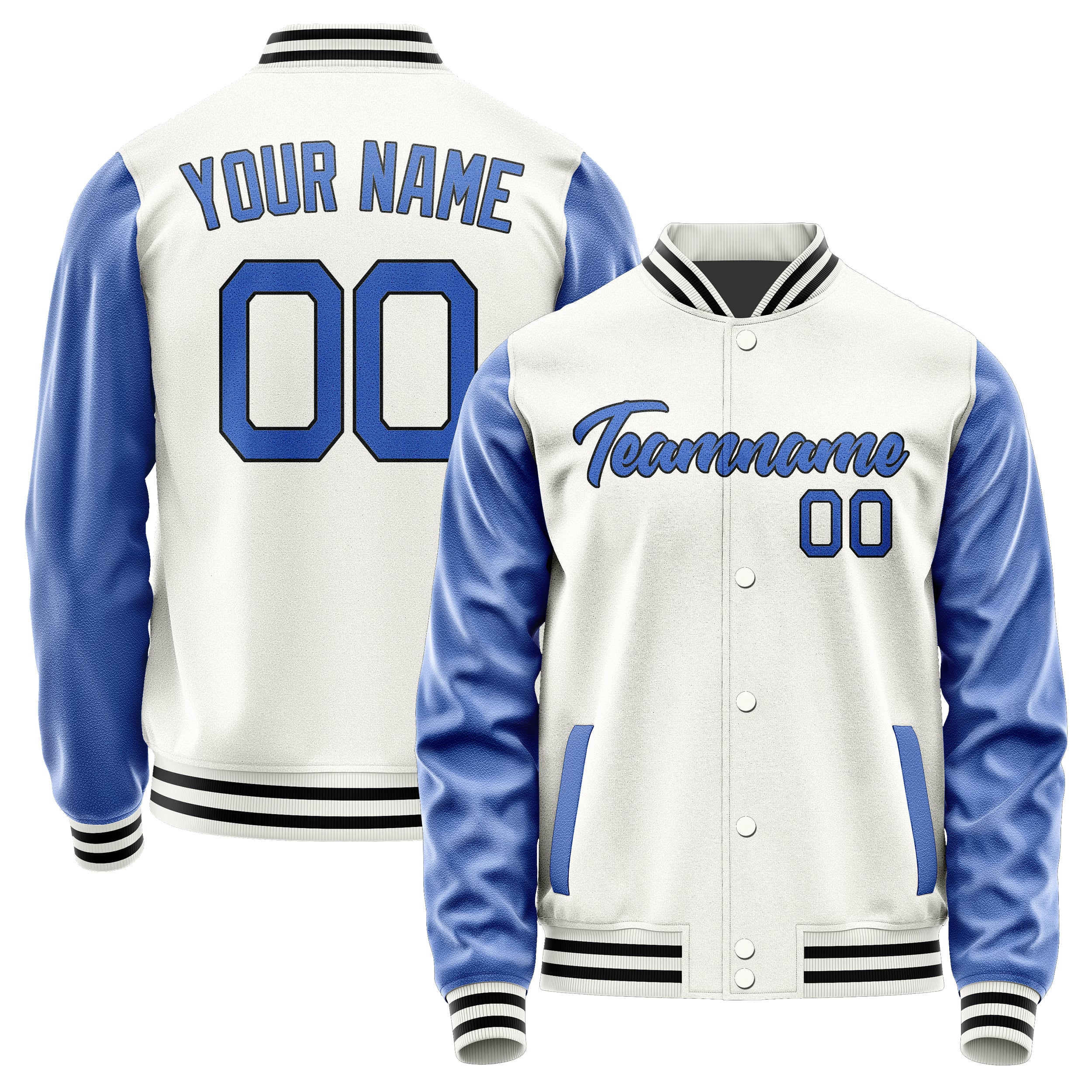 Maßgeschneidertes Weiß Himmelblau Jacke Ja1818091817B21709