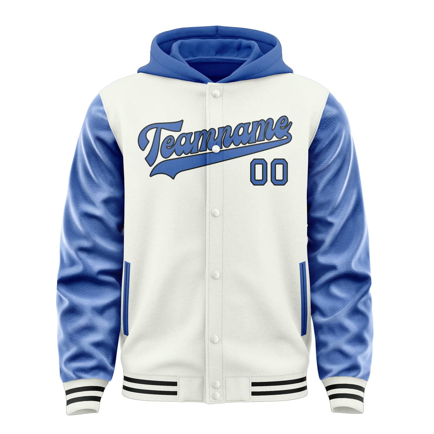 Maßgeschneidertes Weiß Himmelblau Jacke