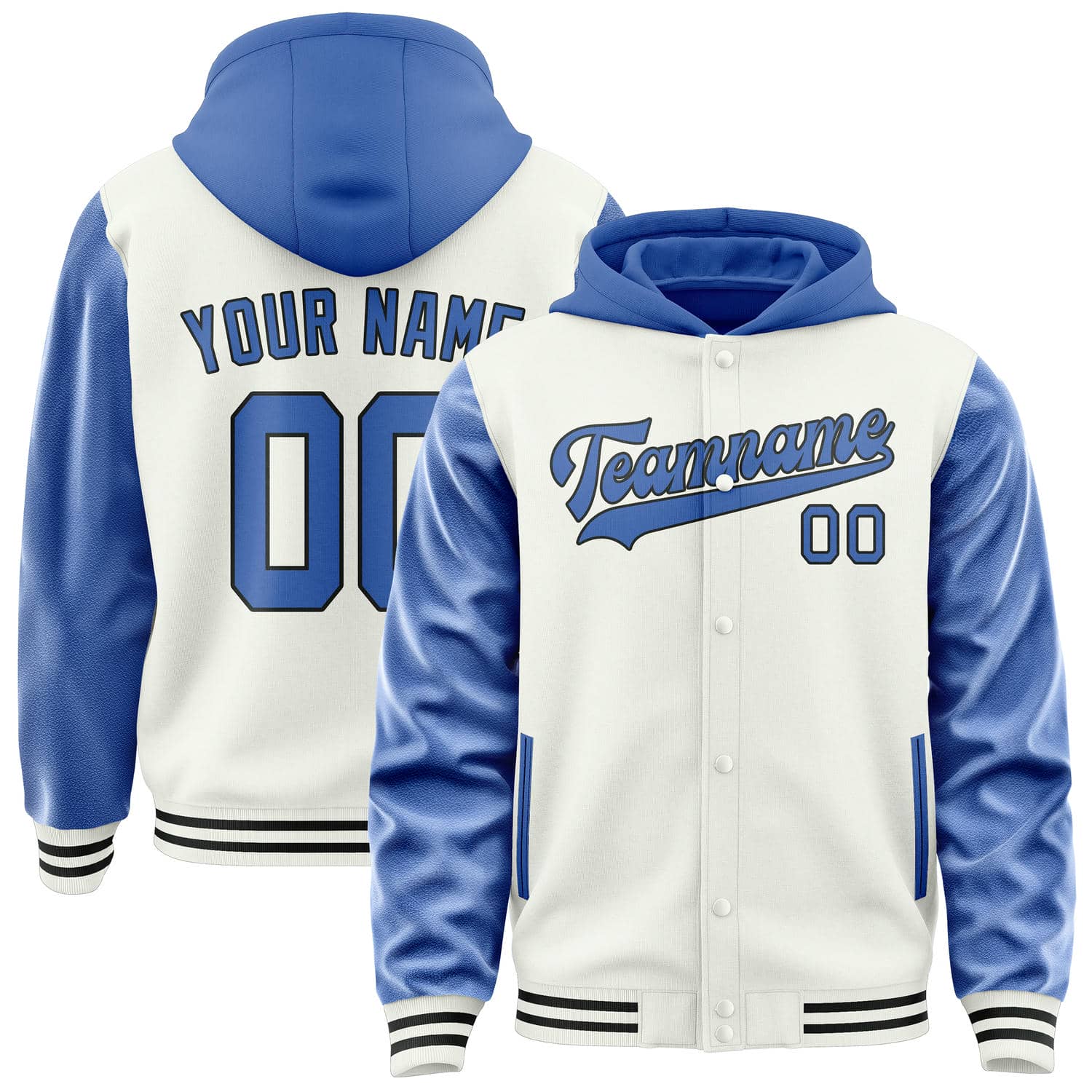 Maßgeschneidertes Weiß Himmelblau Jacke JA181809181717090917