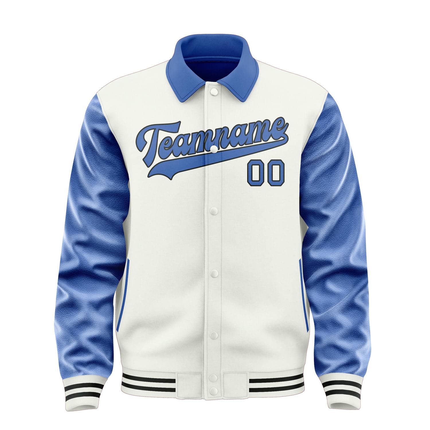 Maßgeschneidertes Weiß Himmelblau Jacke