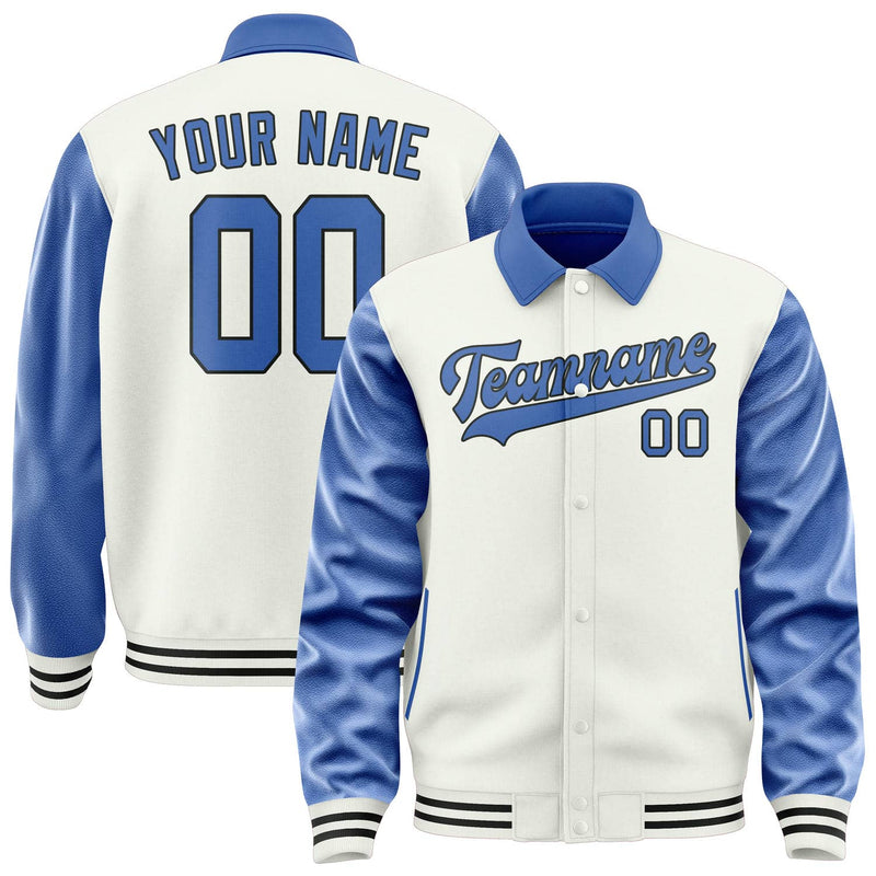 Maßgeschneidertes Weiß Himmelblau Jacke JA181809181717090917