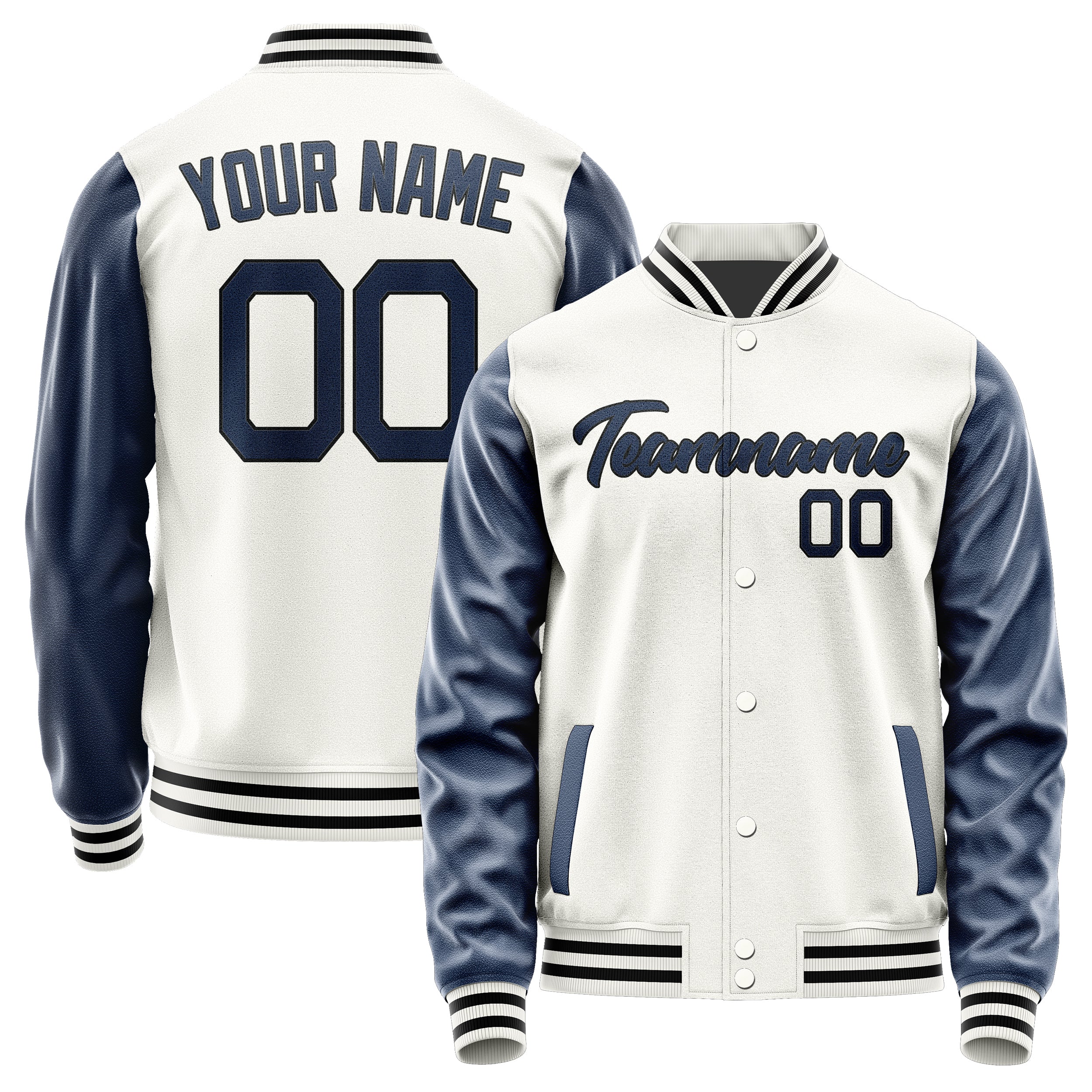 Maßgeschneidertes Weiß Marineblau Jacke Ja1818101817B21710