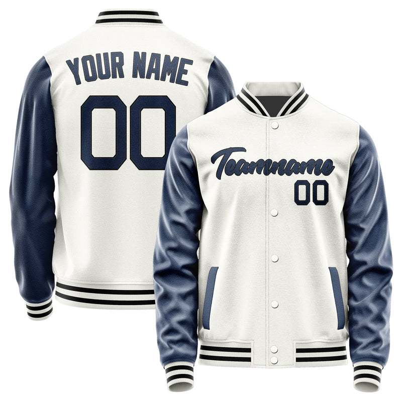 Maßgeschneidertes Weiß Marineblau Jacke Ja1818101817B21710