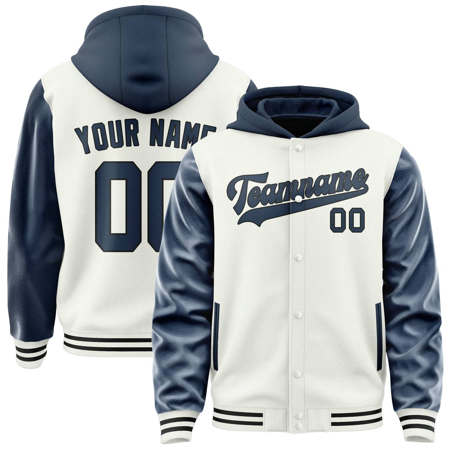 Maßgeschneidertes Weiß Marineblau Jacke JA181810181717101017