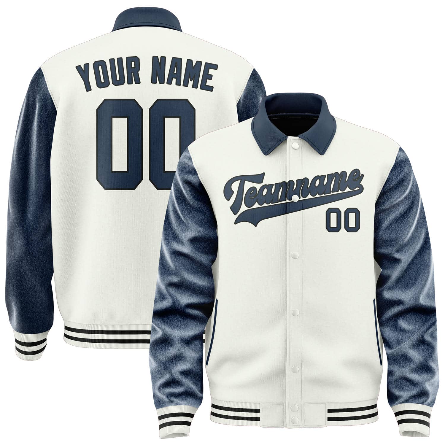 Maßgeschneidertes Weiß Marineblau Jacke JA181810181717101017