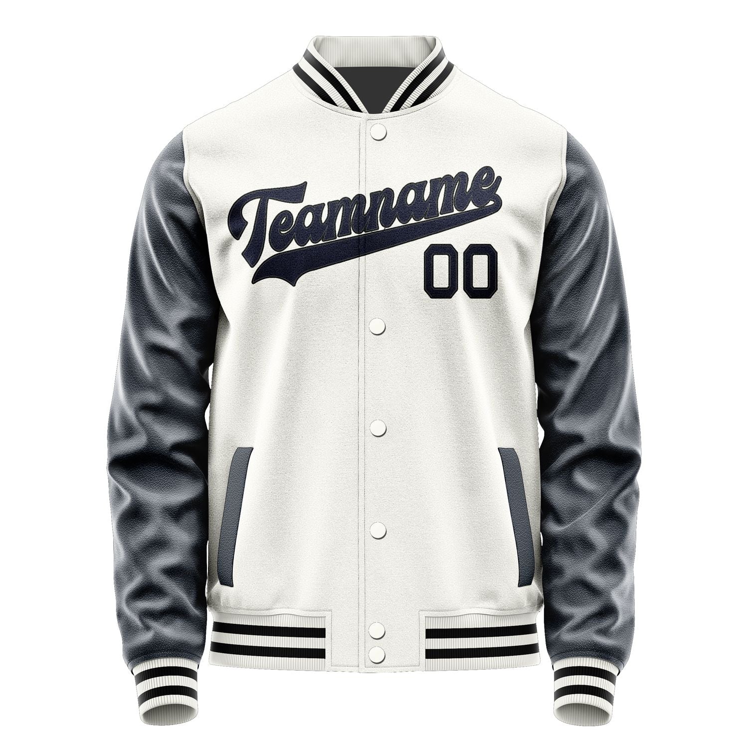 Maßgeschneidertes Weiß Stahlblau Jacke JA1818111817B31711