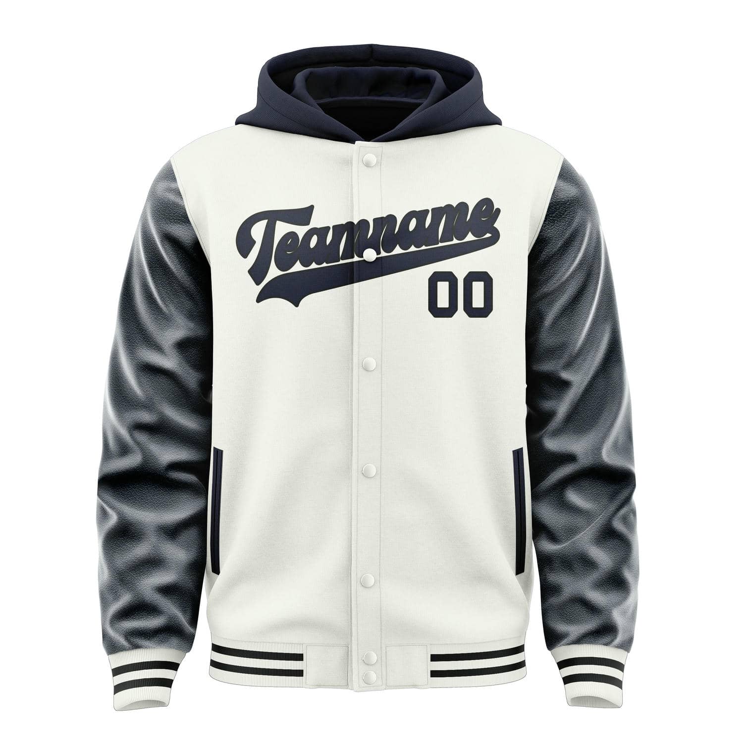 Maßgeschneidertes Weiß Stahlblau Jacke