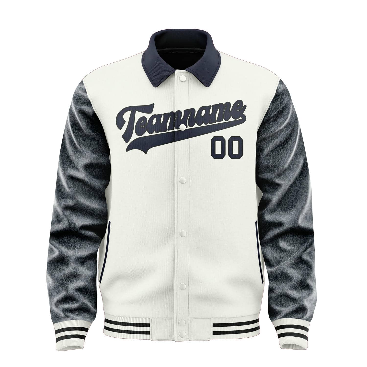 Maßgeschneidertes Weiß Stahlblau Jacke