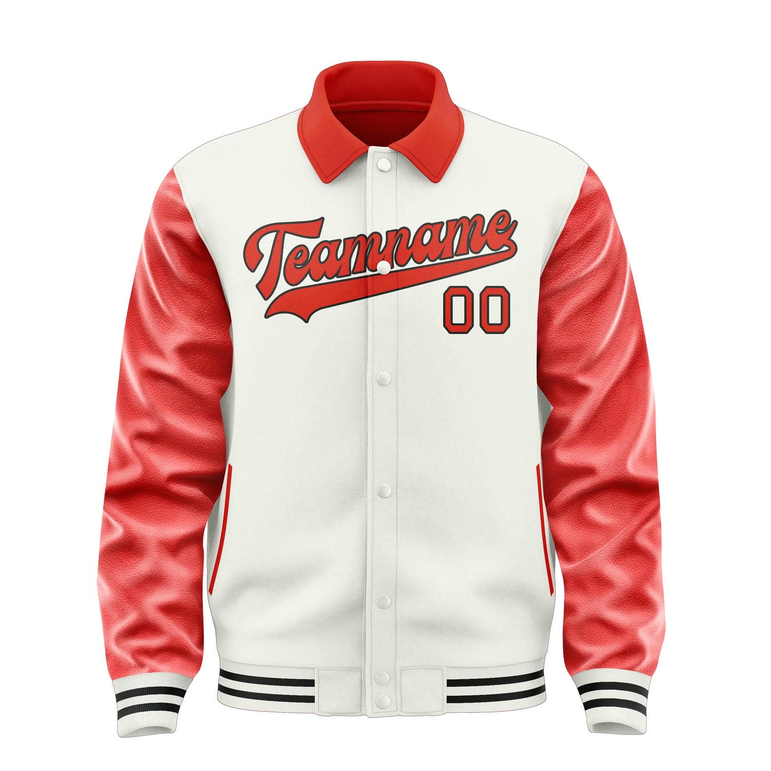 Maßgeschneidertes Weiß Orangerot Jacke