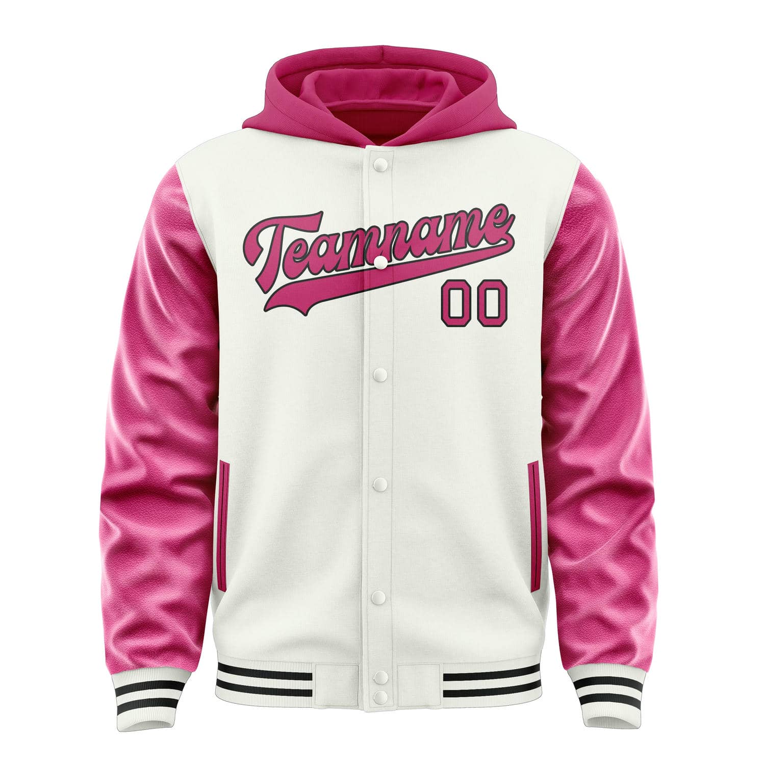 Maßgeschneidertes Weiß Rosarot Jacke