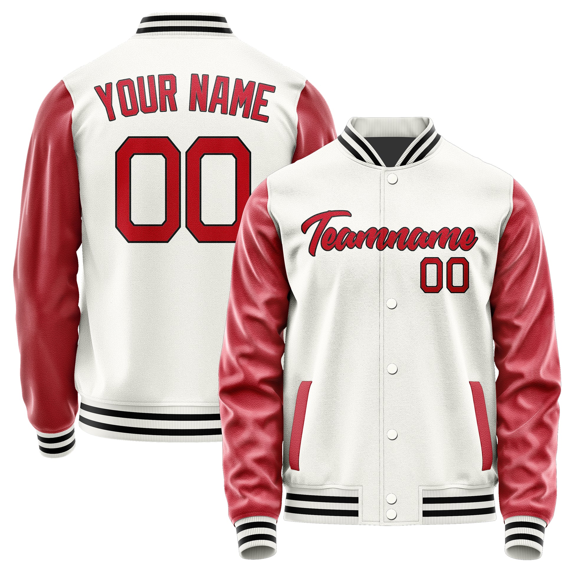 Maßgeschneidertes Weiß Rot Jacke Ja1818141817B21714