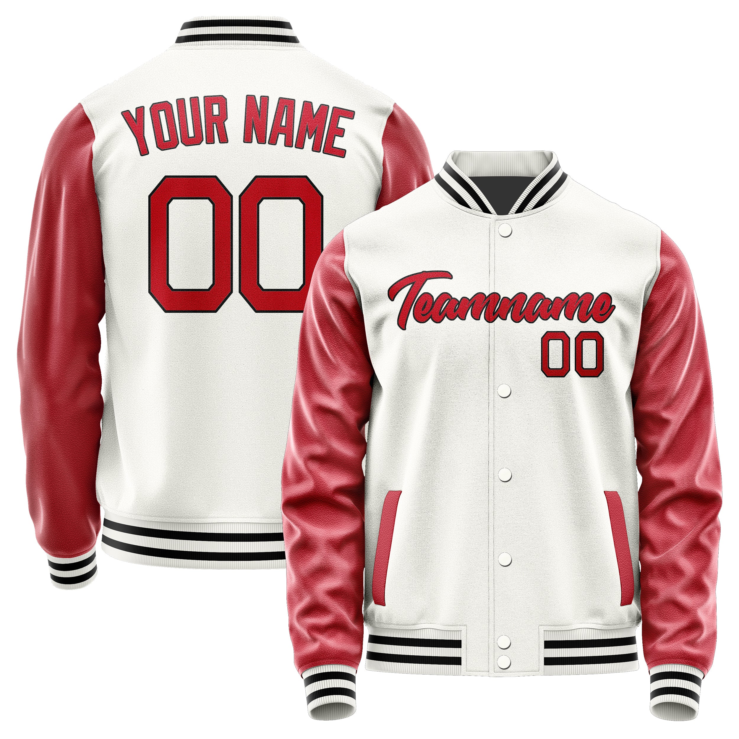 Maßgeschneidertes Weiß Rot Jacke Ja1818141817B21714