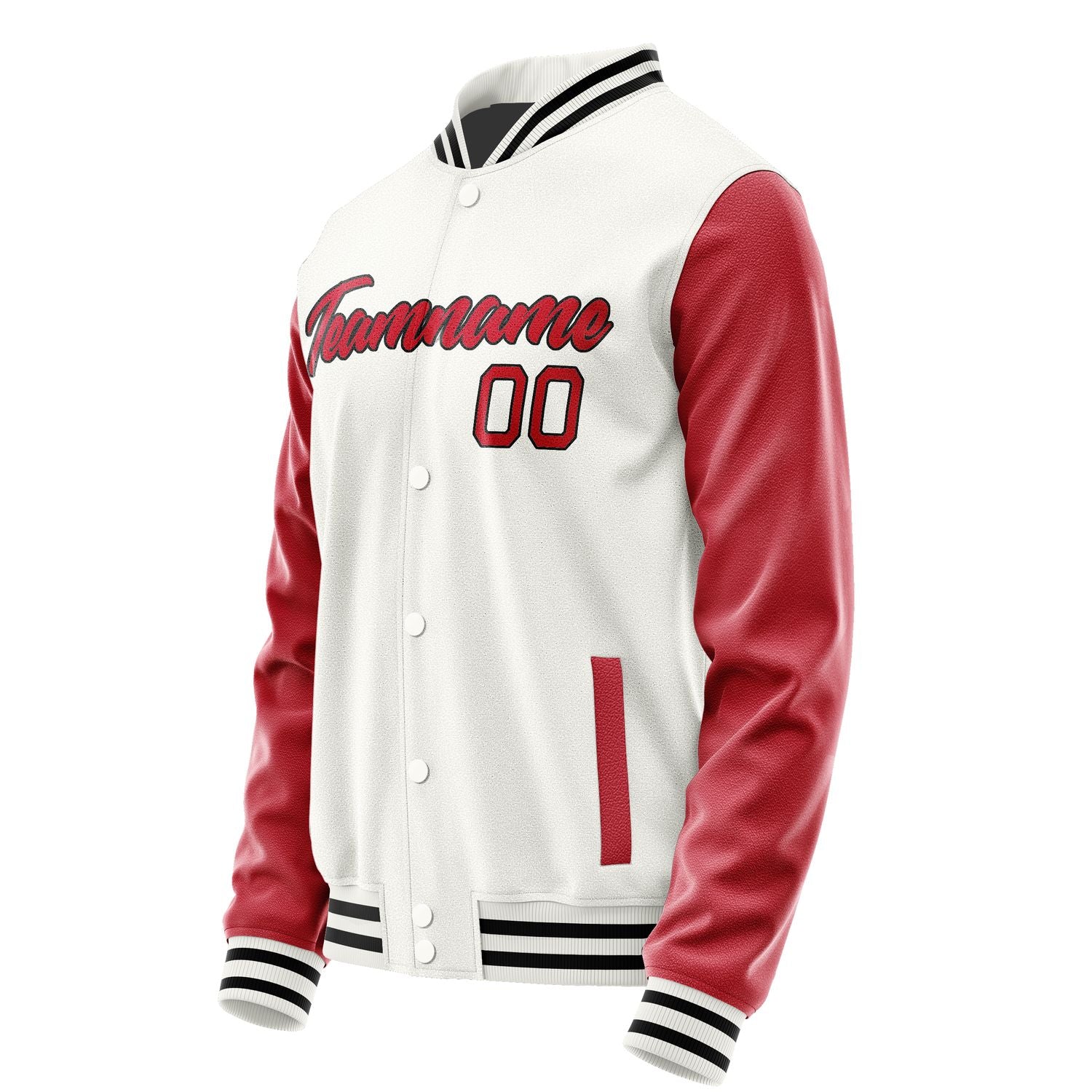 Maßgeschneidertes Weiß Rot Jacke Ja1818141817B21714