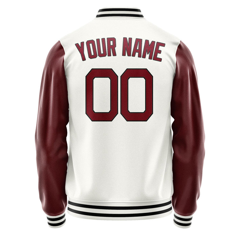 Maßgeschneidertes Weiß Karmesinrot Jacke Ja1818151817B21715