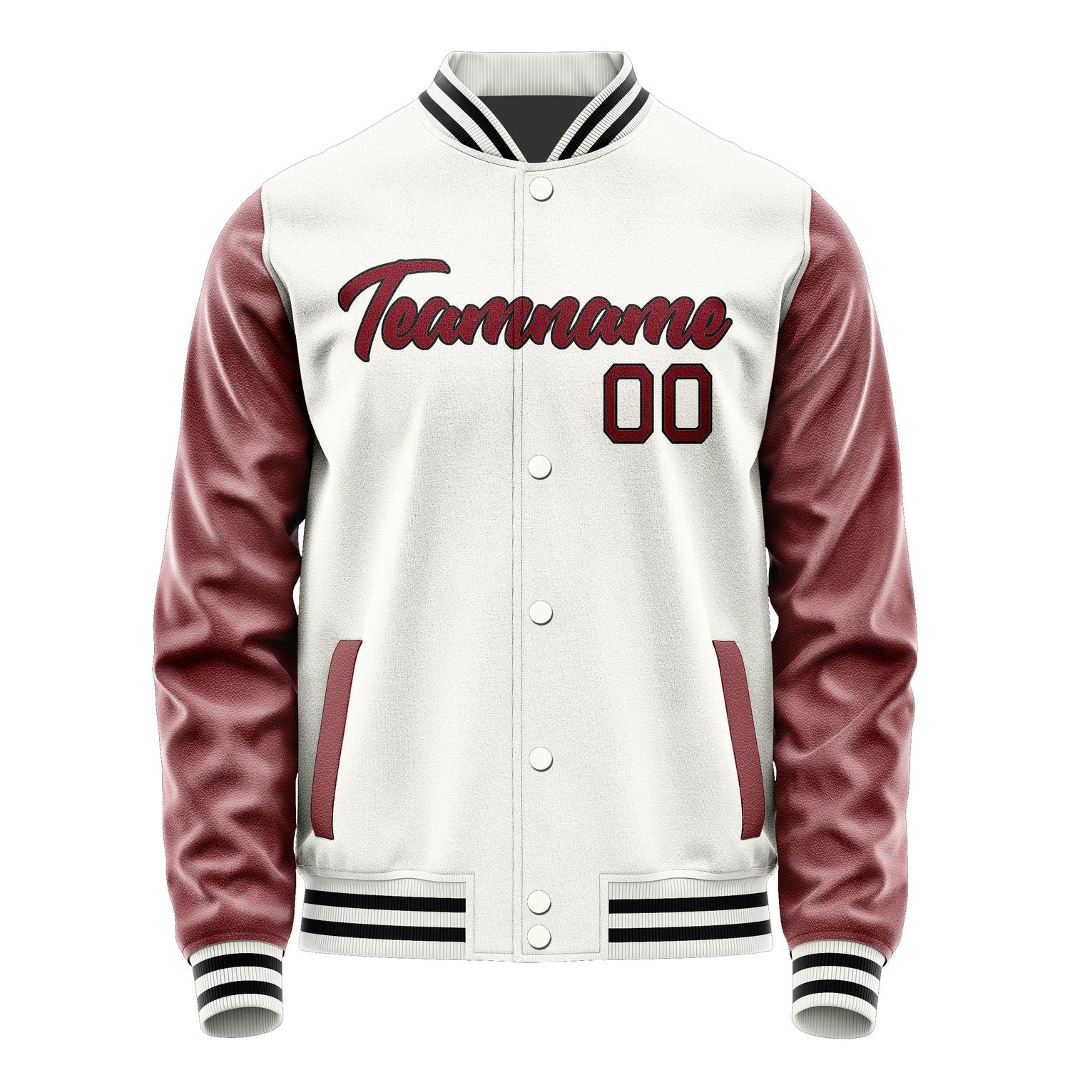 Maßgeschneidertes Weiß Karmesinrot Jacke Ja1818151817B21715