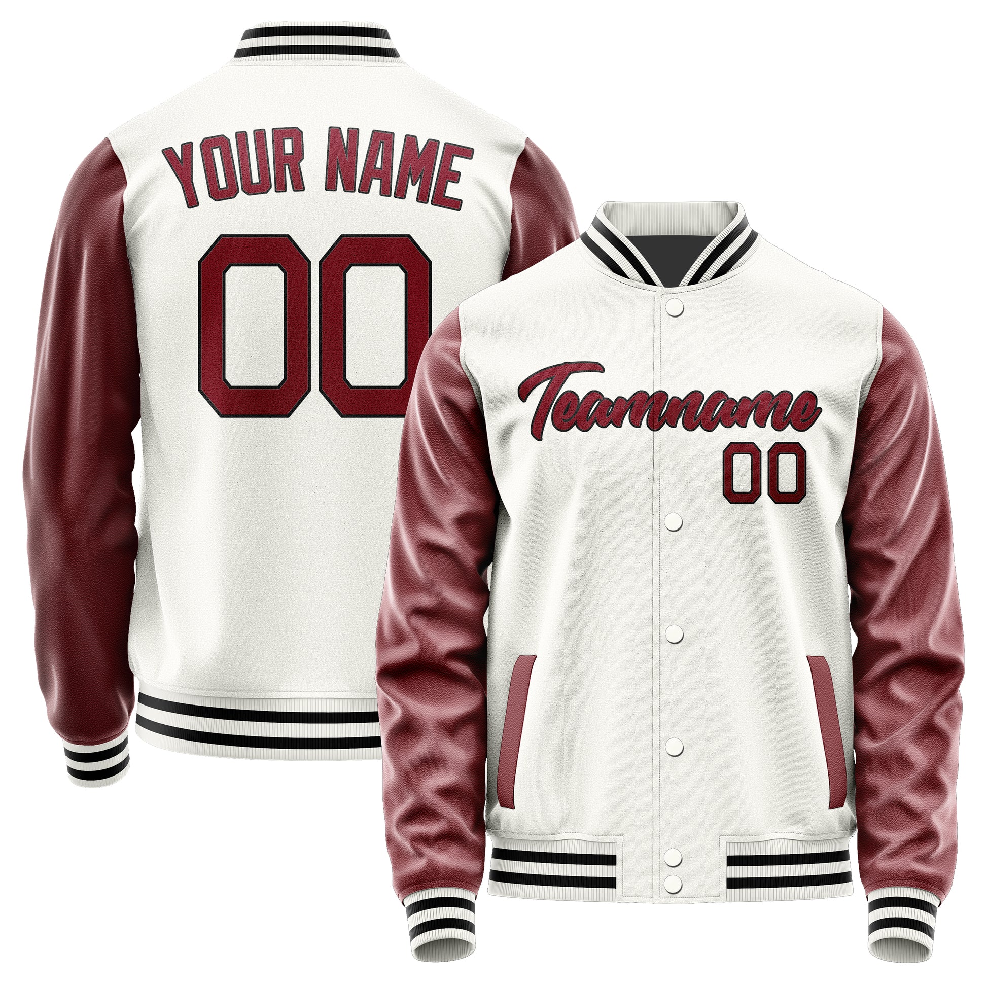 Maßgeschneidertes Weiß Karmesinrot Jacke Ja1818151817B21715