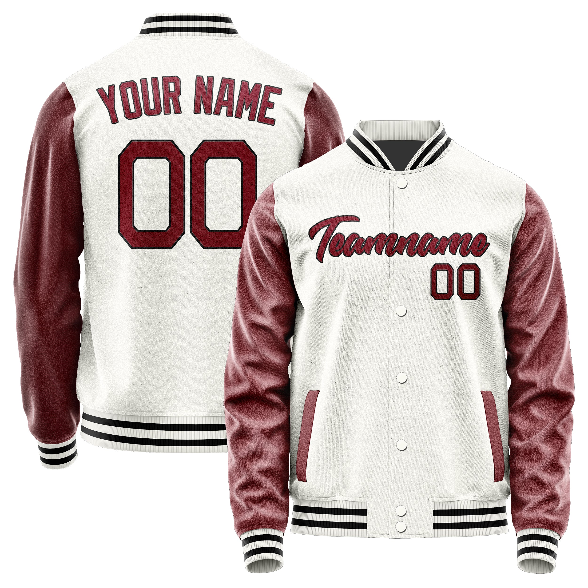 Maßgeschneidertes Weiß Karmesinrot Jacke Ja1818151817B21715