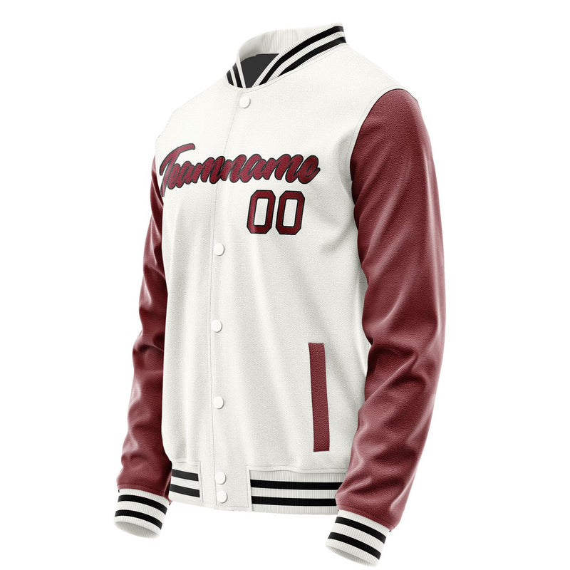 Maßgeschneidertes Weiß Karmesinrot Jacke Ja1818151817B21715