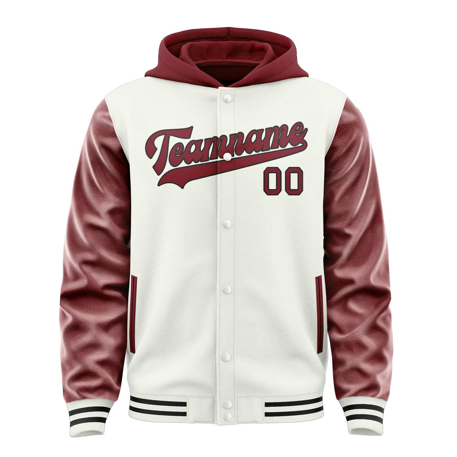Maßgeschneidertes Weiß Karmesinrot Jacke