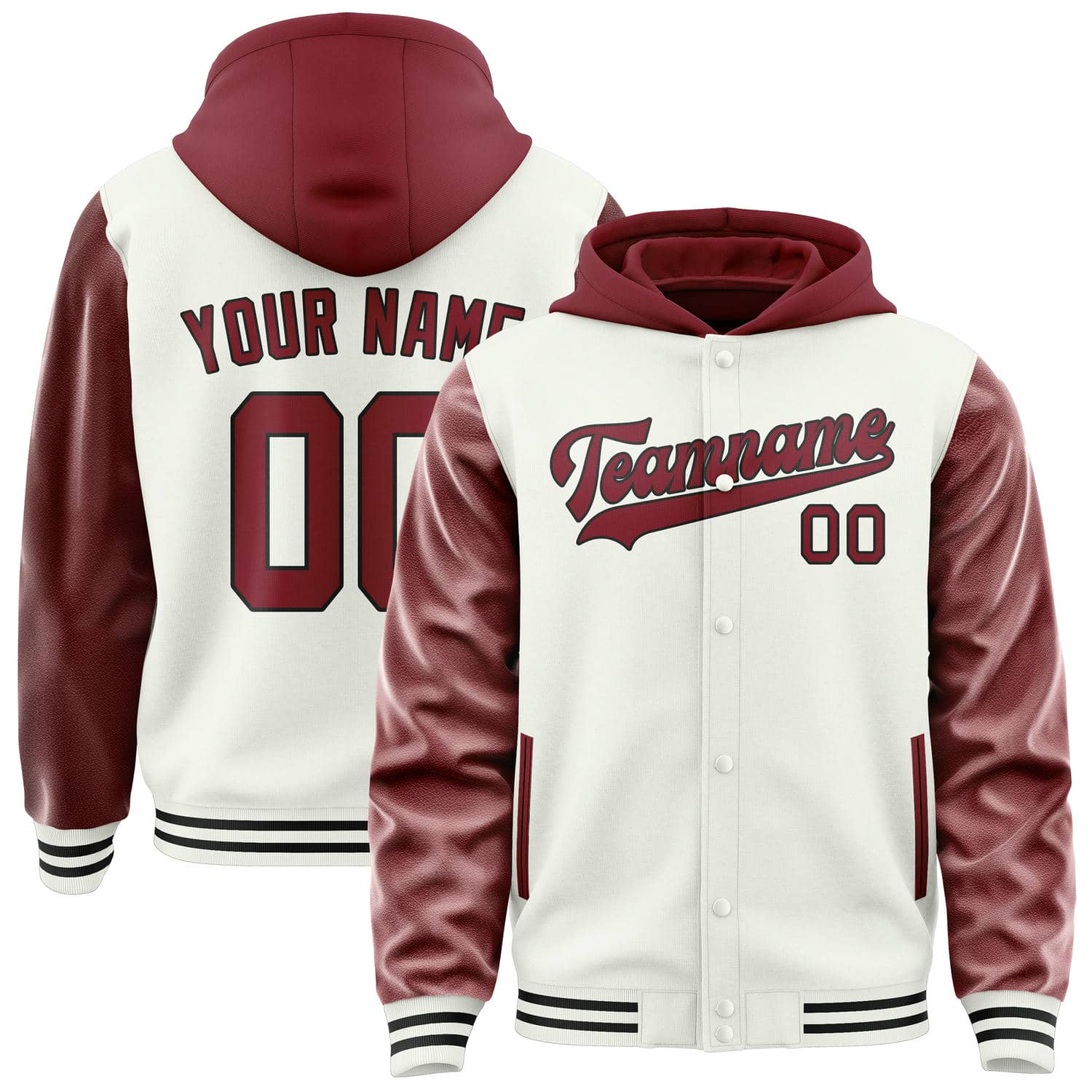 Maßgeschneidertes Weiß Karmesinrot Jacke JA181815181717151517