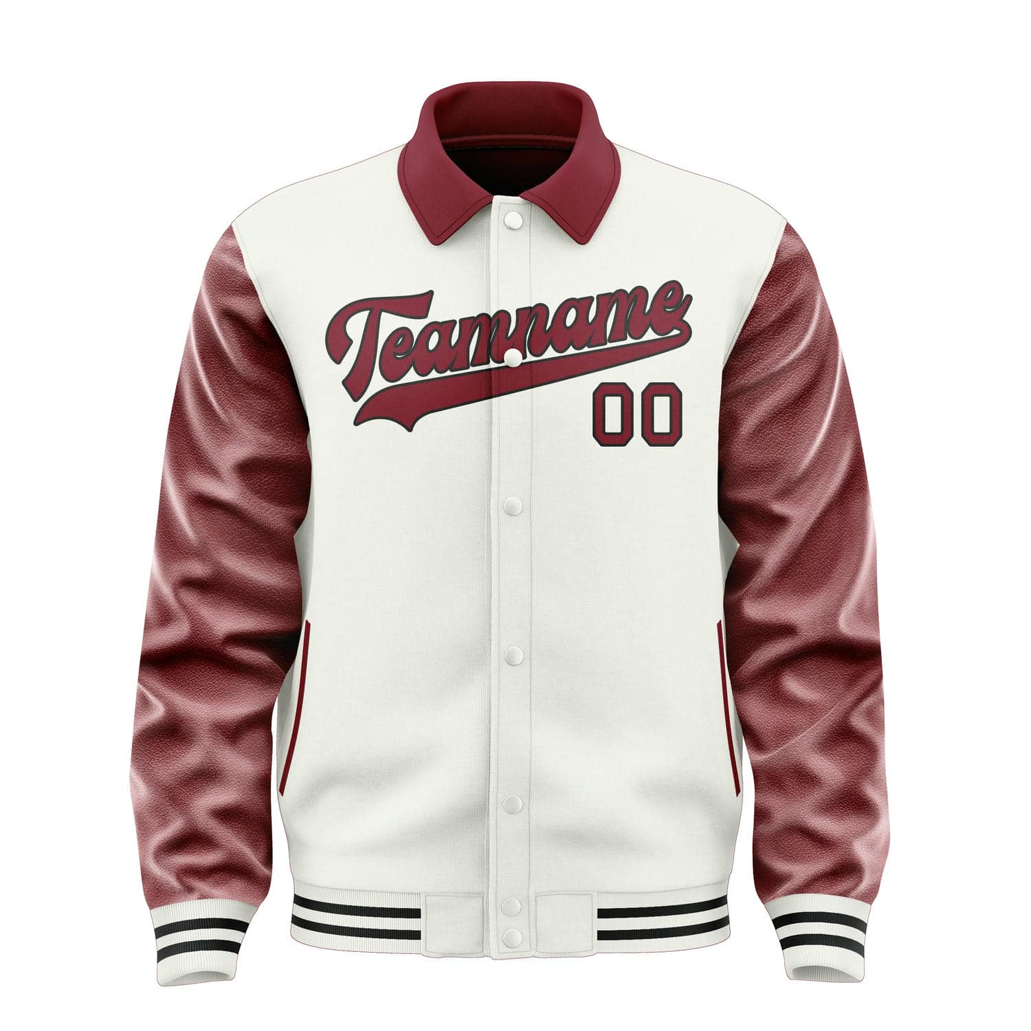 Maßgeschneidertes Weiß Karmesinrot Jacke