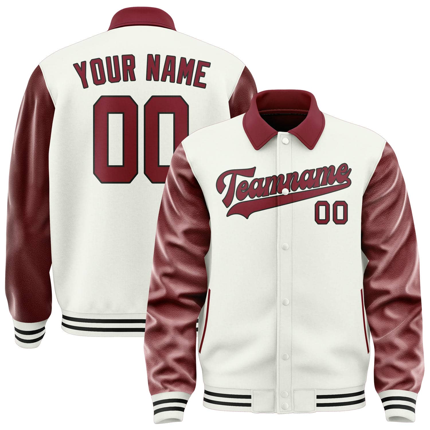 Maßgeschneidertes Weiß Karmesinrot Jacke JA181815181717151517