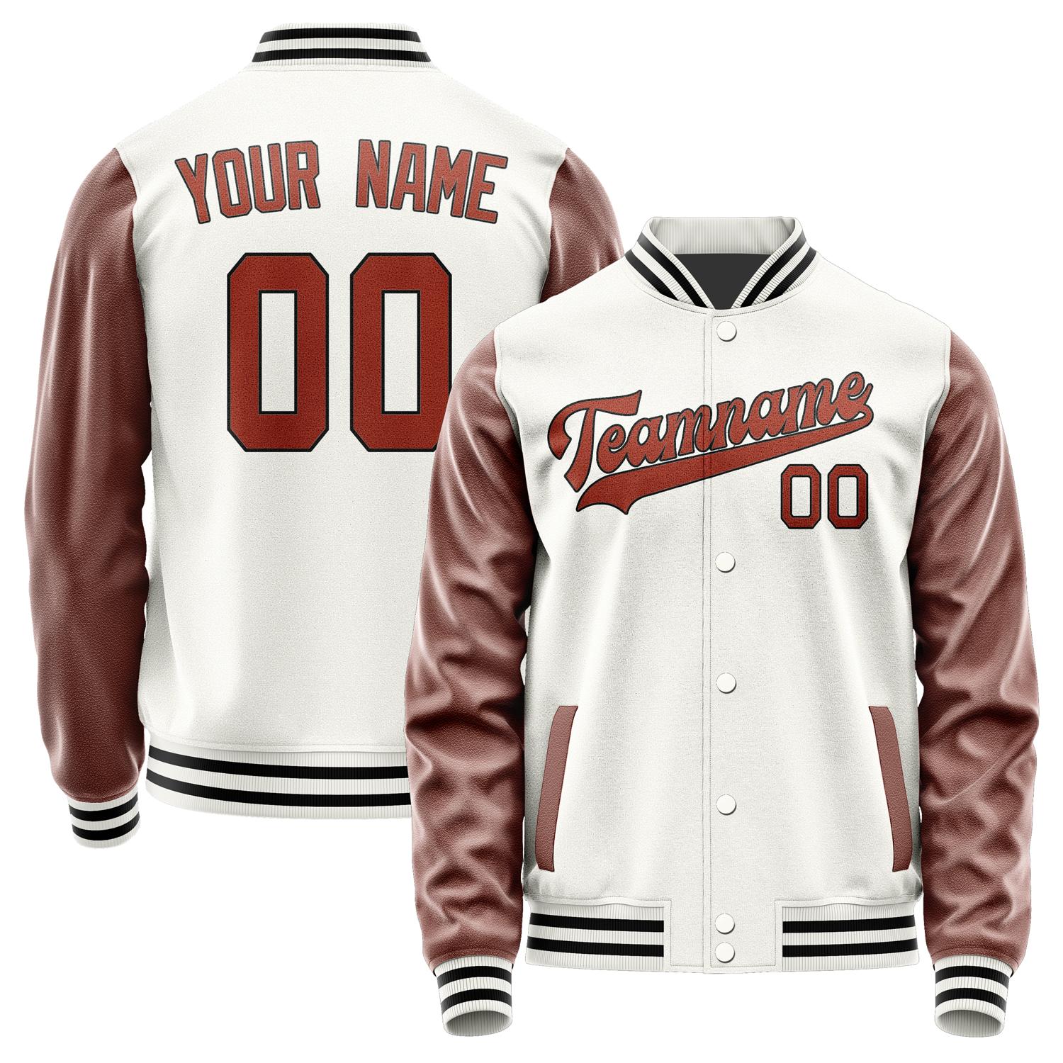 Maßgeschneidertes Weiß Korallenrot Jacke JA1818161817B31716