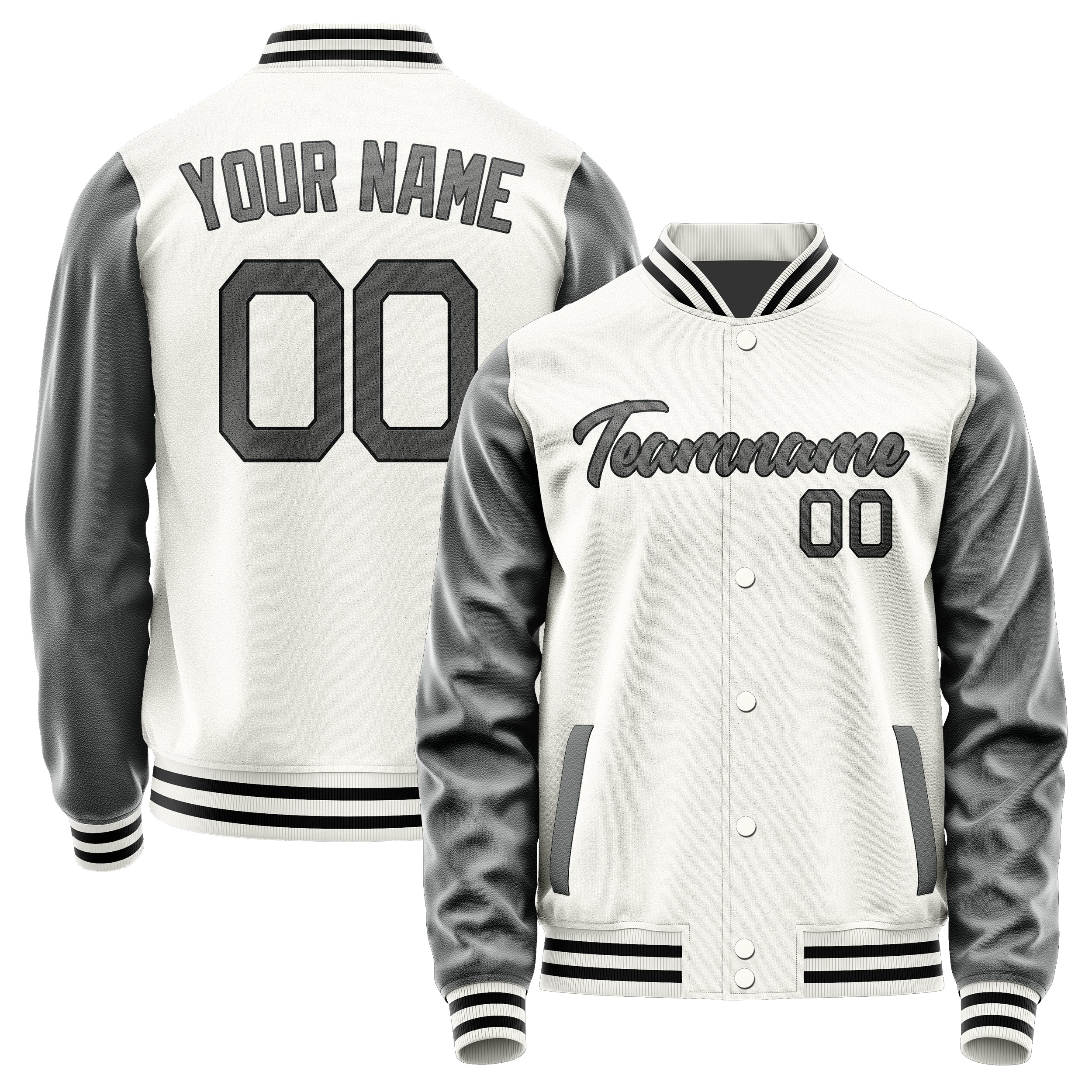 Maßgeschneidertes Weiß Dunkelgrau Jacke Ja1818201817B21720