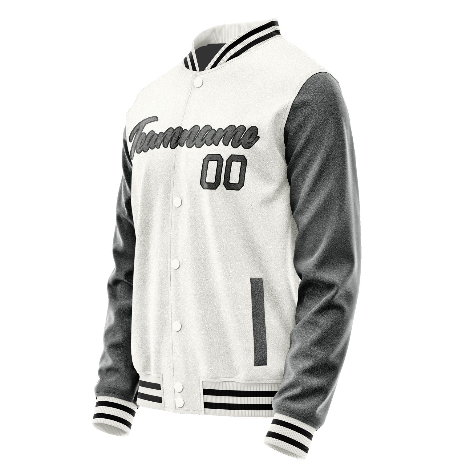 Maßgeschneidertes Weiß Dunkelgrau Jacke Ja1818201817B21720
