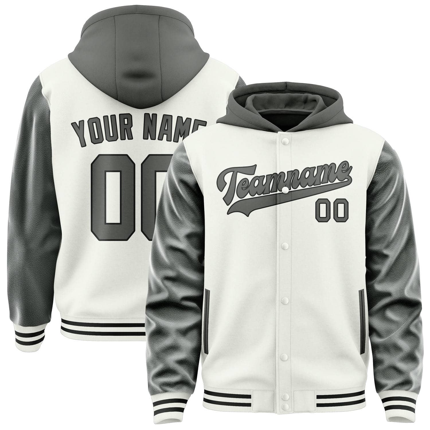 Maßgeschneidertes Weiß Dunkelgrau Jacke JA181820181717202017