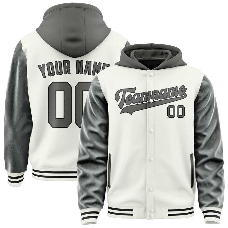 Maßgeschneidertes Weiß Dunkelgrau Jacke JA181820181717202017