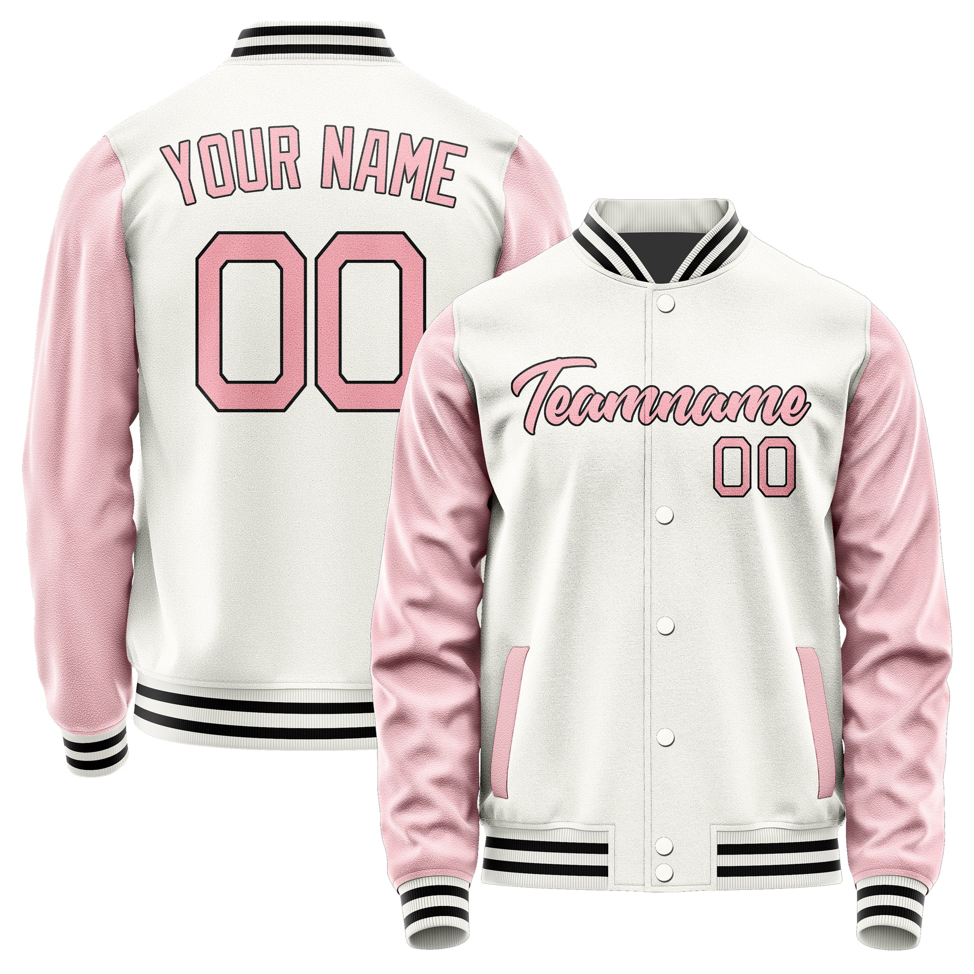 Maßgeschneidertes Weiß Rosa Jacke Ja1818211817B21721