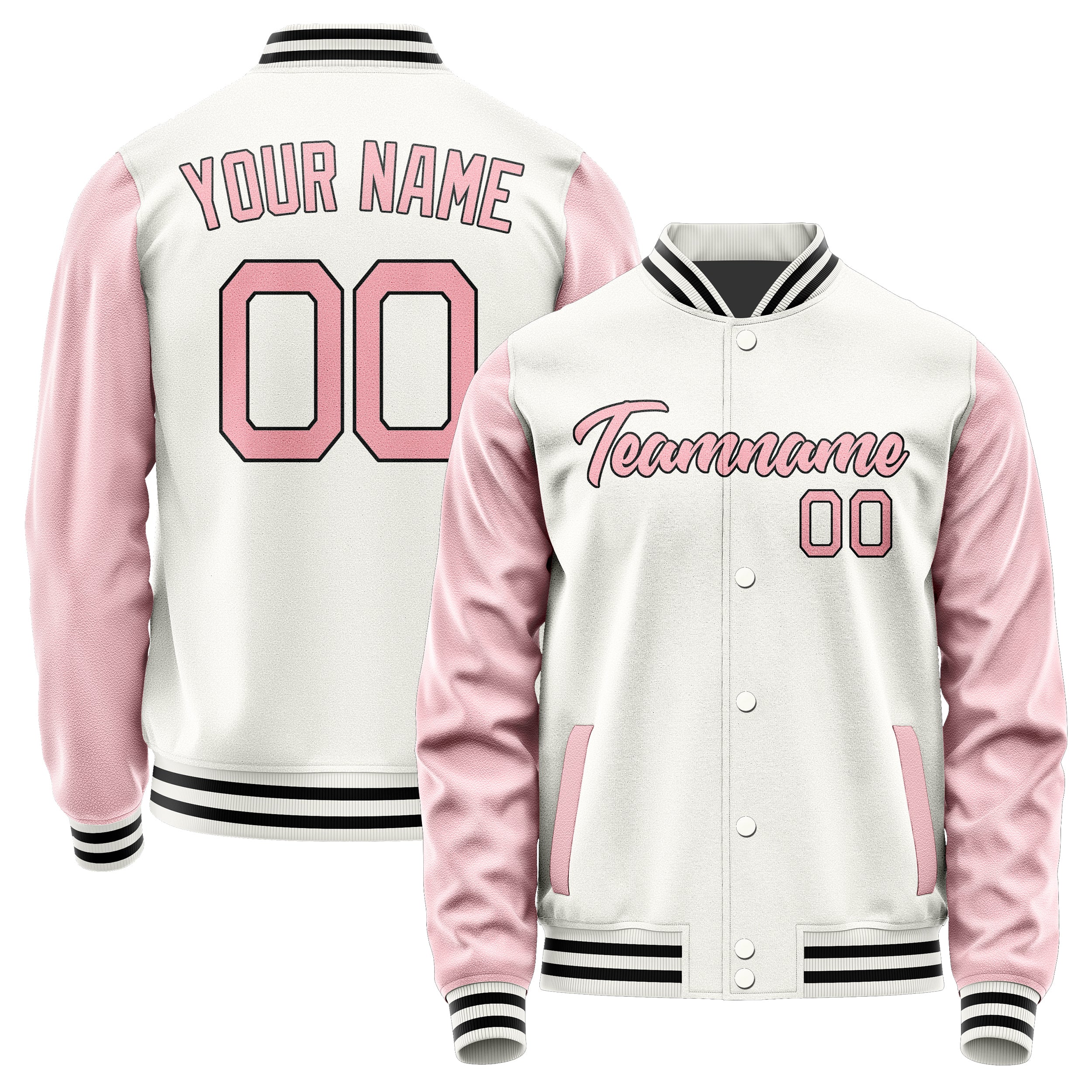 Maßgeschneidertes Weiß Rosa Jacke Ja1818211817B21721