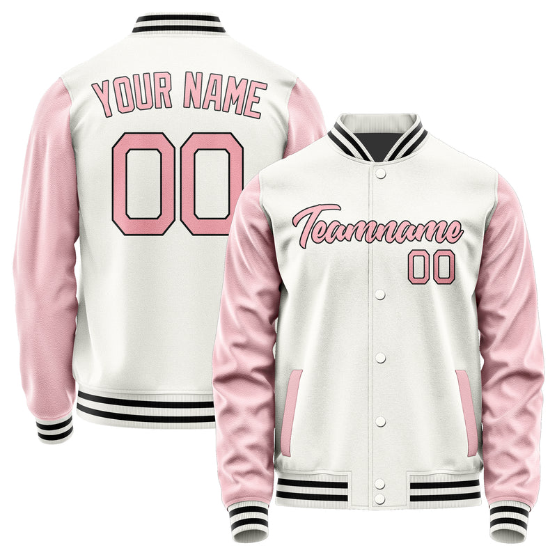 Maßgeschneidertes Weiß Rosa Jacke Ja1818211817B21721