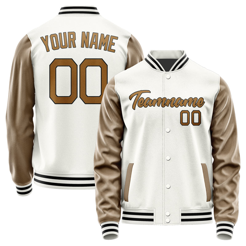 Maßgeschneidertes Weiß Khaki Jacke Ja1818221817B21722