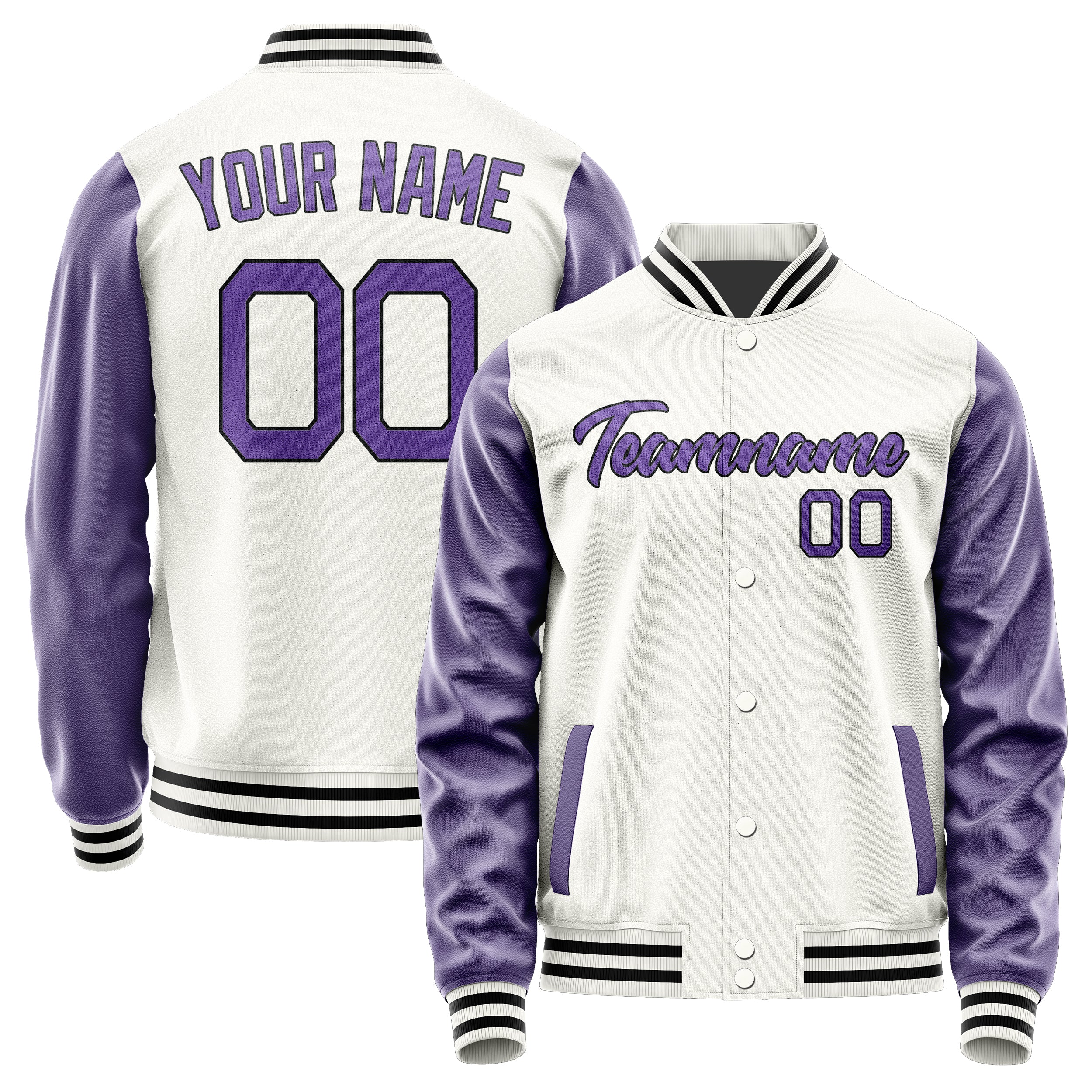 Maßgeschneidertes Weiß Lavendel Jacke Ja1818231817B21723