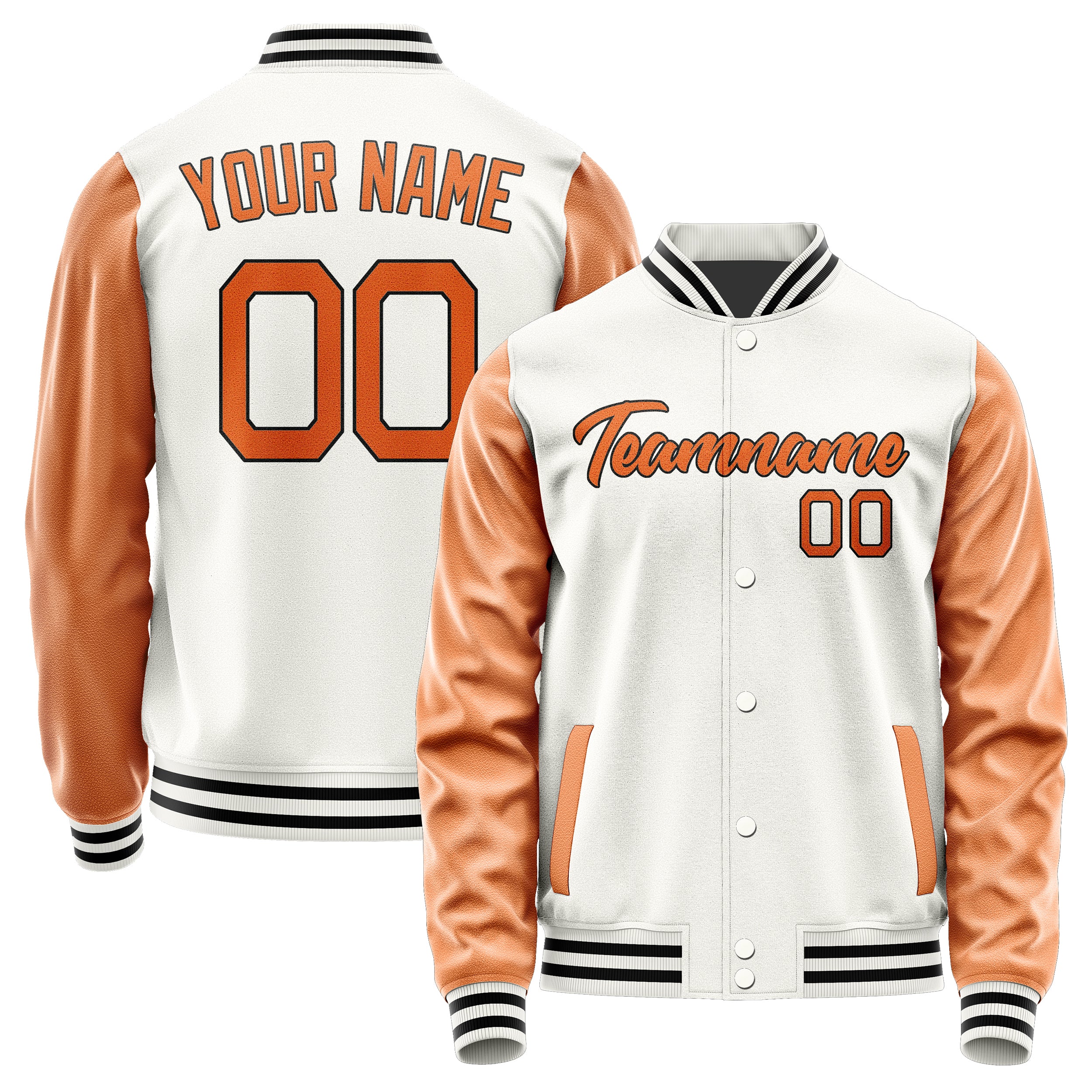 Maßgeschneidertes Weiß Orange Jacke Ja1818281817B21728
