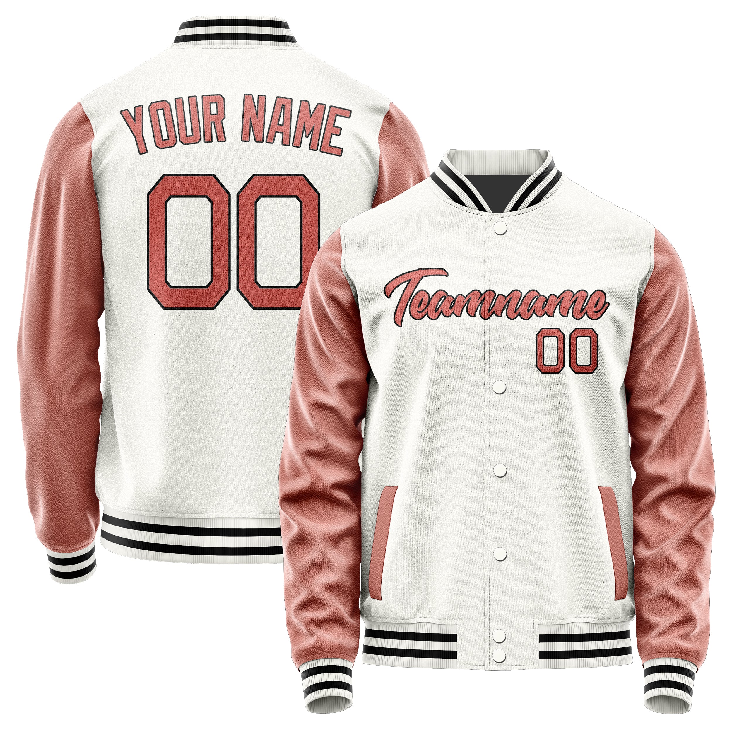 Maßgeschneidertes Weiß Kupferrose Jacke Ja1818291817B21729