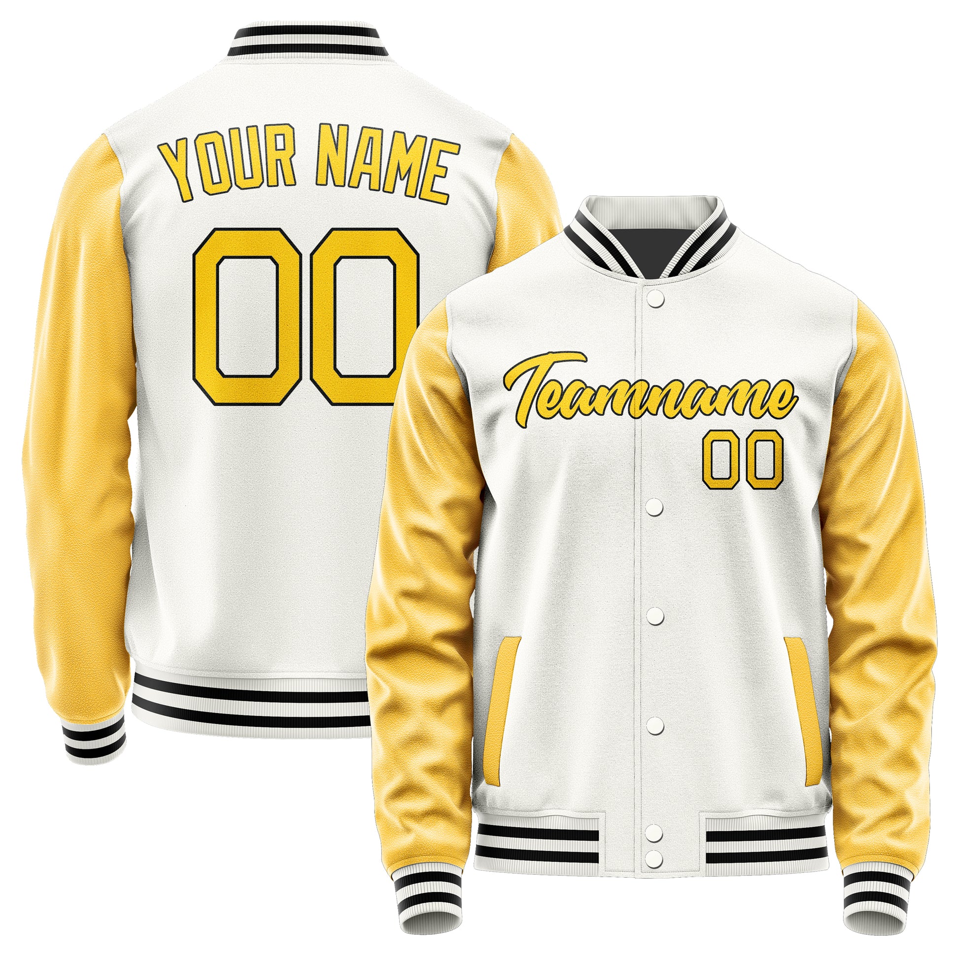 Maßgeschneidertes Weiß Gold Jacke Ja1818301817B21730