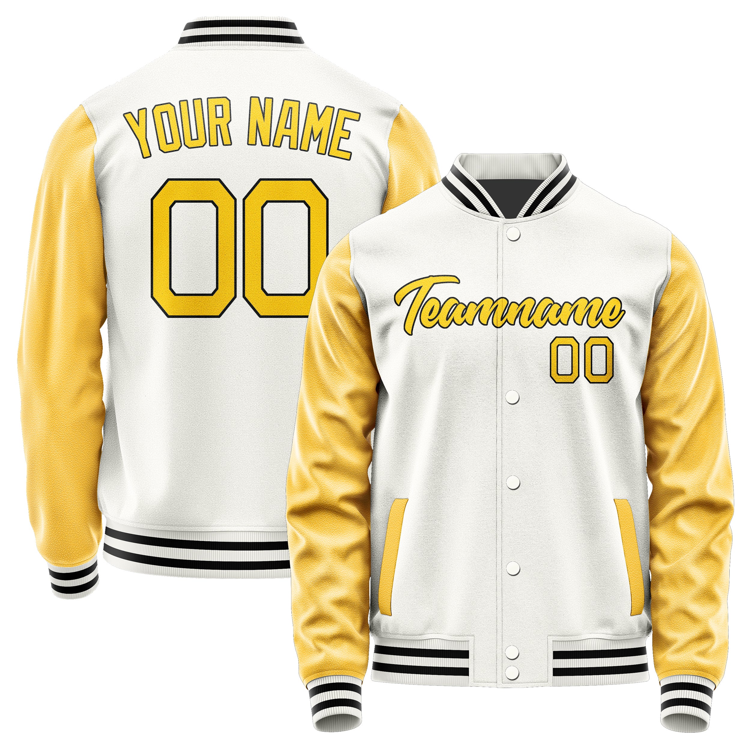 Maßgeschneidertes Weiß Gold Jacke Ja1818301817B21730