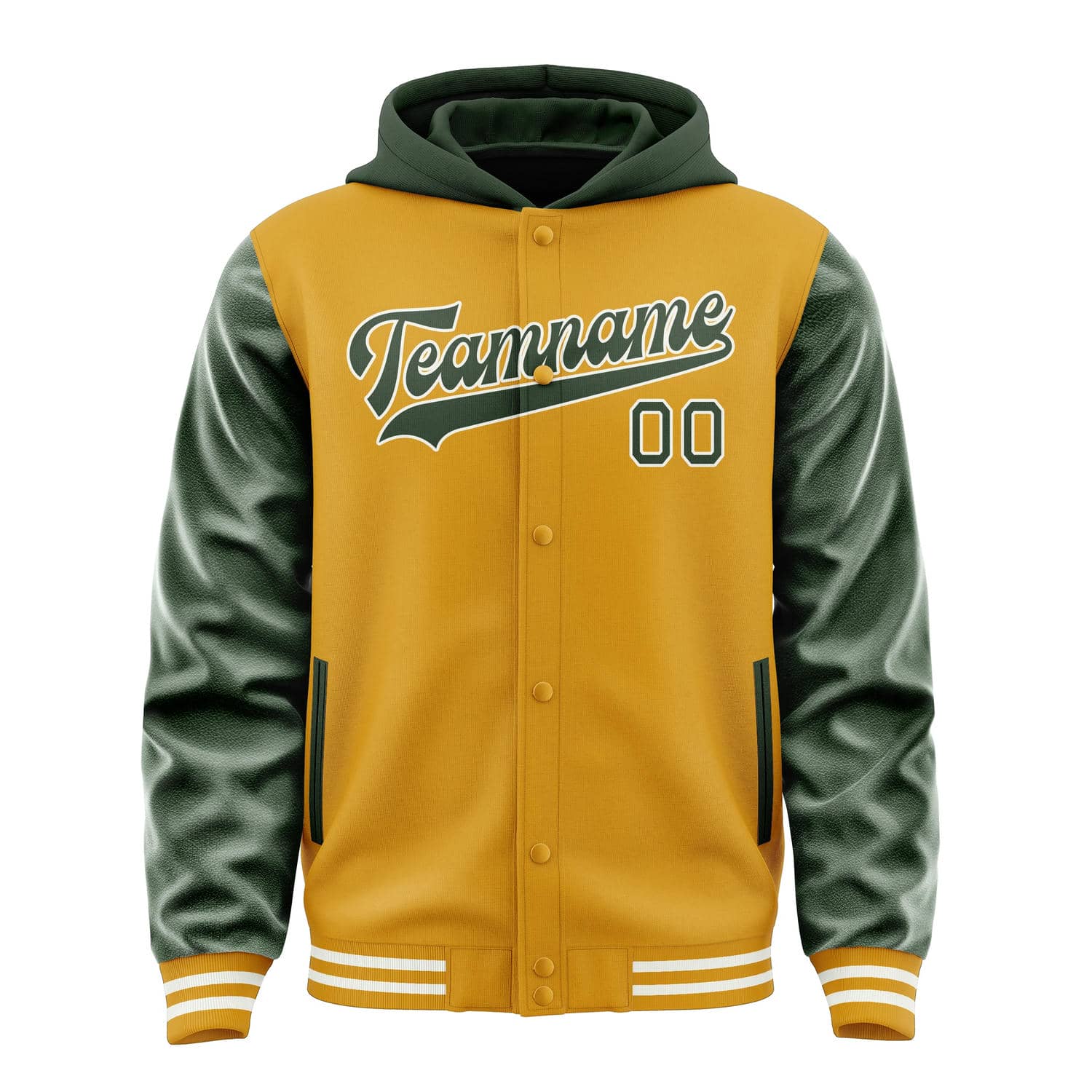Maßgeschneidertes Gelb Tannengrün Jacke